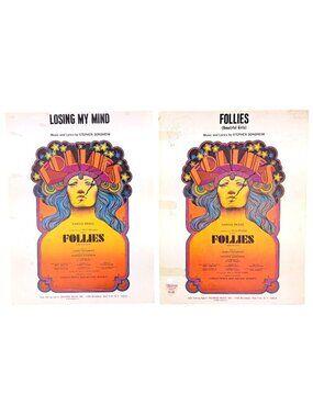 Vintage Stephen Sondheim Follies Sheet Music Set Losing My Mind Beautiful Girls